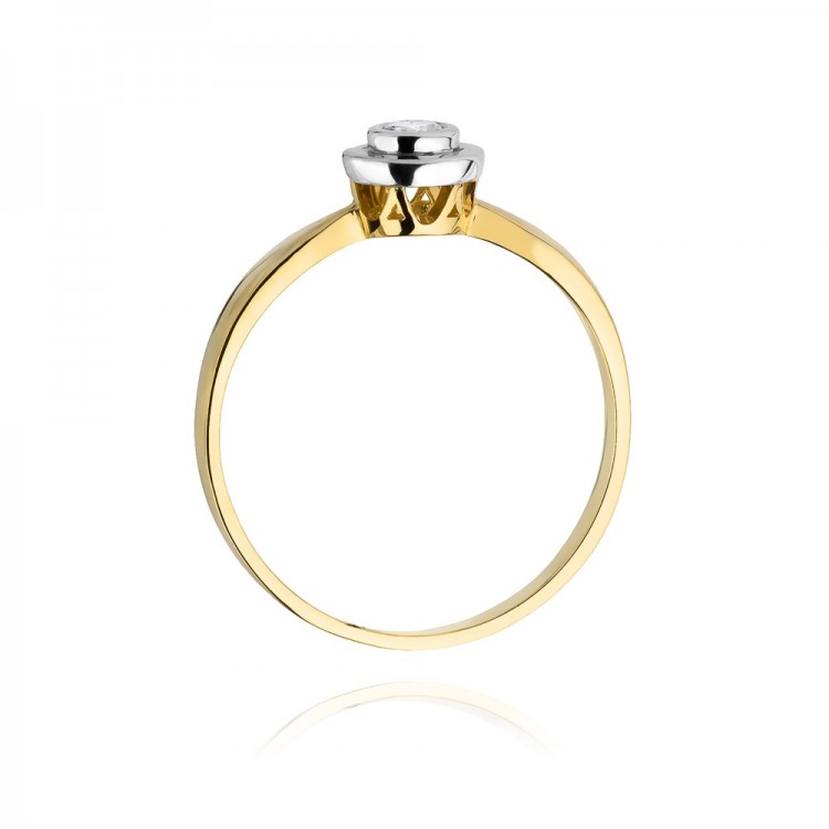 Pierścionek z żółtego złota z diamentem - próba 585 0,30CT W-294A 0.30ct