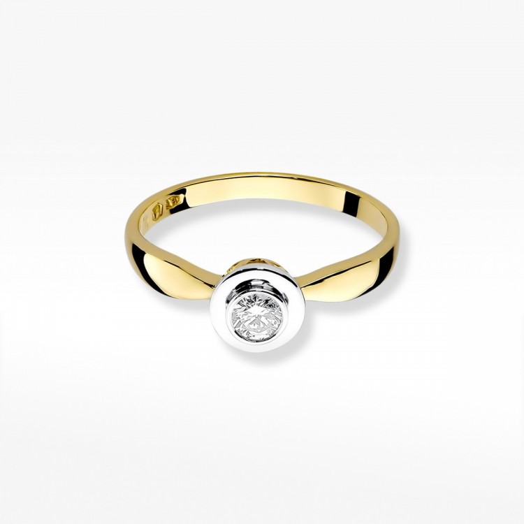 Pierścionek z żółtego złota z diamentem - próba 585 0,20CT W-294A 0.20ct
