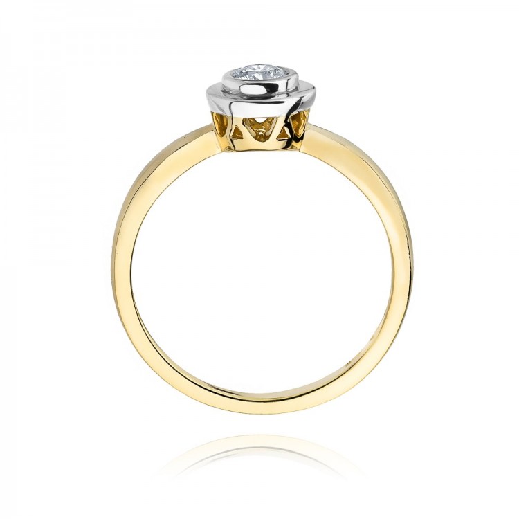 Pierścionek z żółtego złota z diamentem - próba 585 0,20CT W-294A 0.20ct