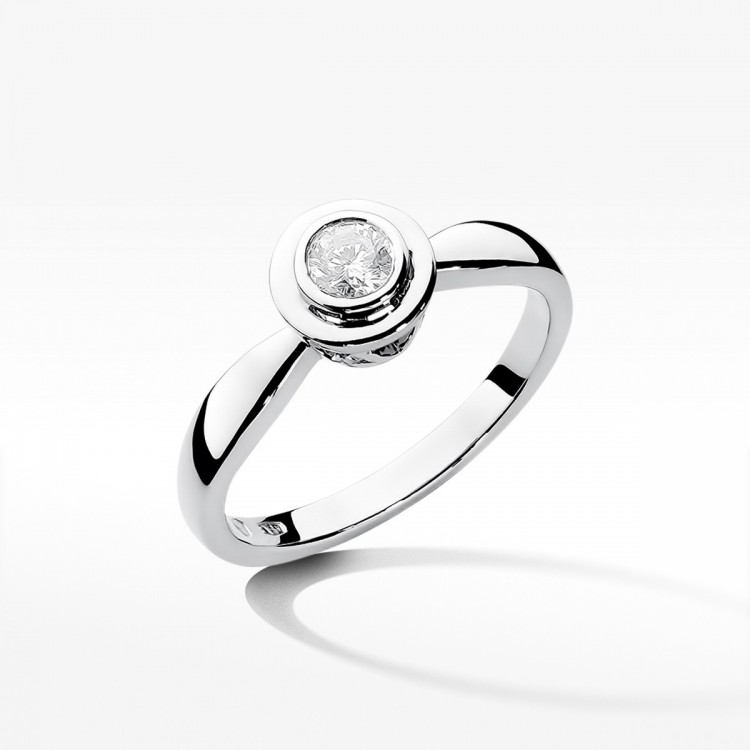 Pierścionek z białego złota z diamentem - próba 585 0,30CT W-294B 0.30ct