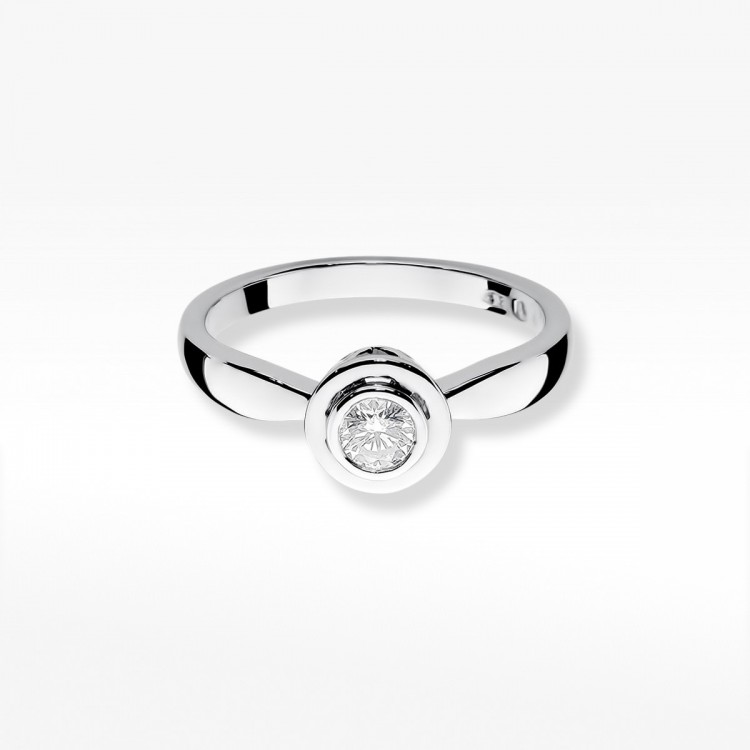 Pierścionek z białego złota z diamentem - próba 585 0,30CT W-294B 0.30ct