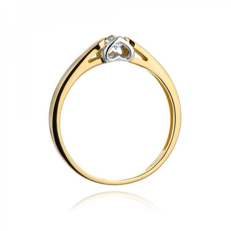 Pierścionek z żółtego złota z diamentem - próba 585 0,30CT W-320A 0.30ct