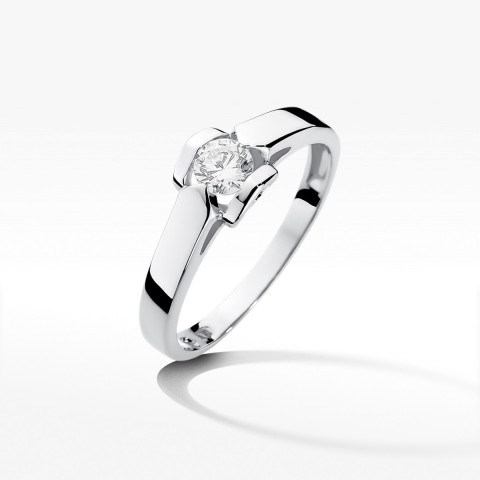 Pierścionek z białego złota z diamentem - próba 585 0,30CT W-320B 0.30ct