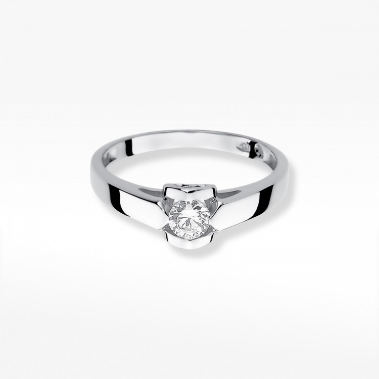 Pierścionek z białego złota z diamentem - próba 585 0,30CT W-320B 0.30ct
