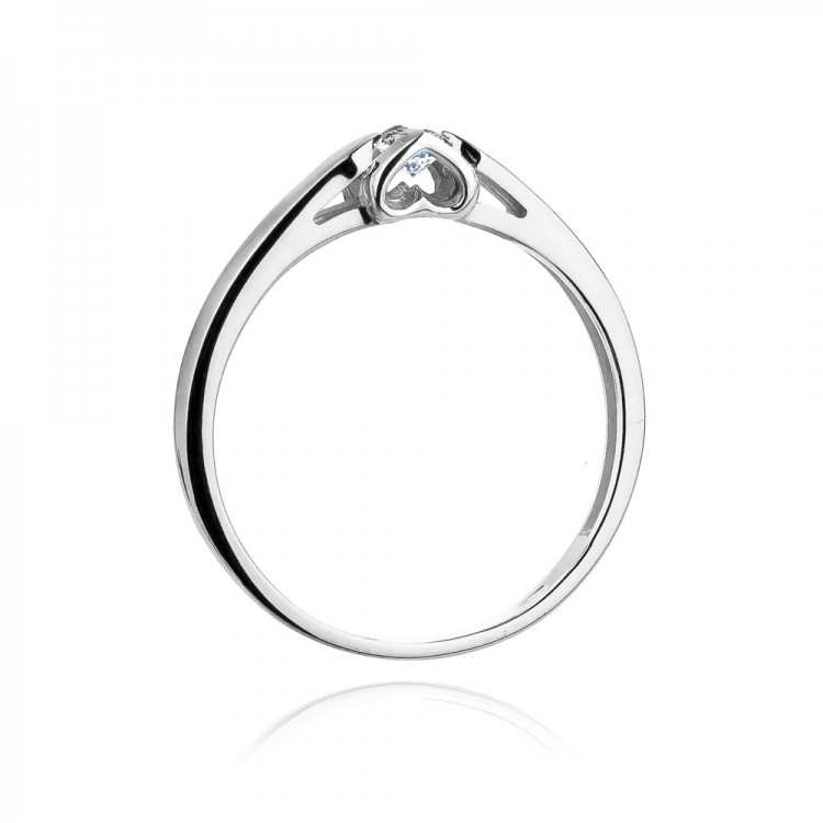 Pierścionek z białego złota z diamentem - próba 585 0,30CT W-320B 0.30ct