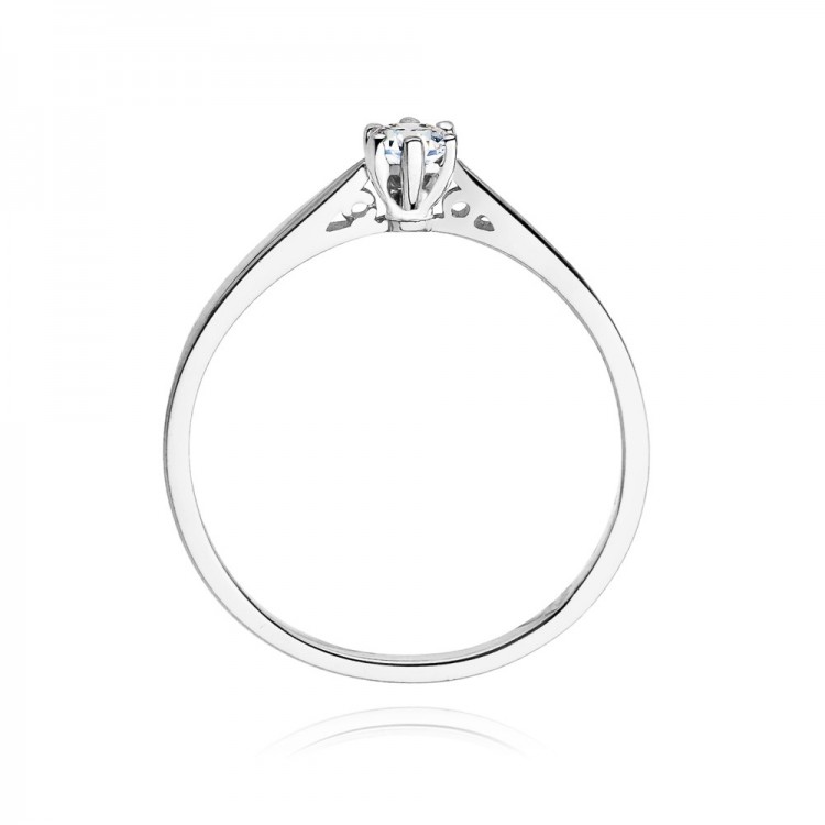 Pierścionek z białego złota z diamentem - próba 585 0,10CT W-229B 0.10ct