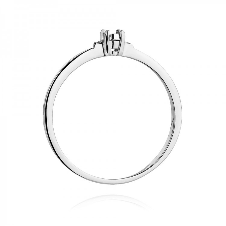 Pierścionek z białego złota z diamentami  - próba 585 0,02CT W-464B