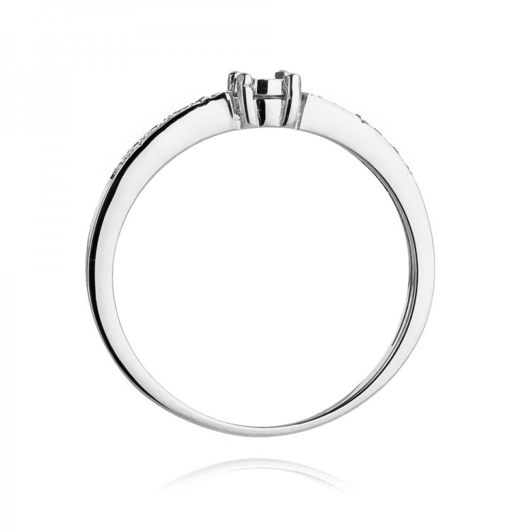 Pierścionek z białego złota z diamentami  - próba 585 0,07CT W-467B
