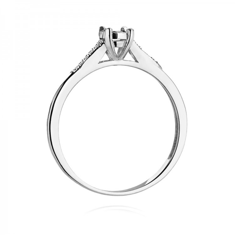 Pierścionek z białego złota z diamentami  - próba 585 0,11CT W-466B
