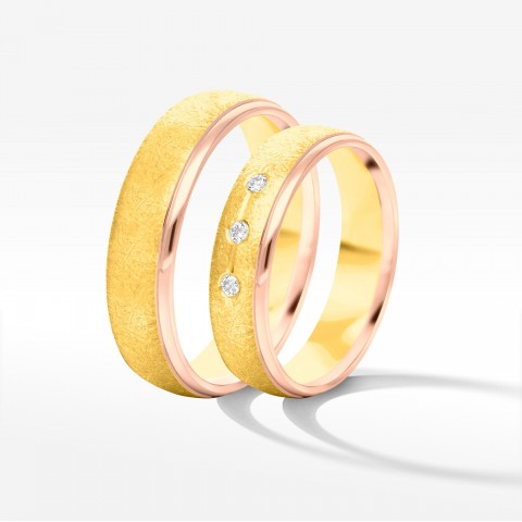 Obrączki ślubne z żółto-różowego złota 5mm półokrągłe