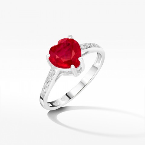 Pierścionek z białego złota z rubinem - próba 585 1,74CT PV-053BR