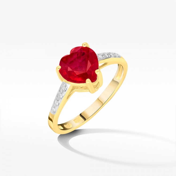 Pierścionek z żółtego złota z rubinem - próba 585 1,74CT PV-053AR