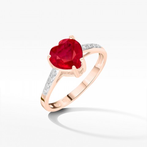 Pierścionek z różowego złota z rubinem - próba 585 1,74CT PV-053CR