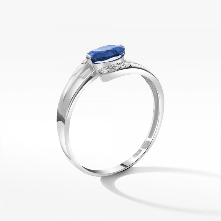 Pierścionek z białego złota z tanzanitem - próba 585 0,452CT PV-072BTAN