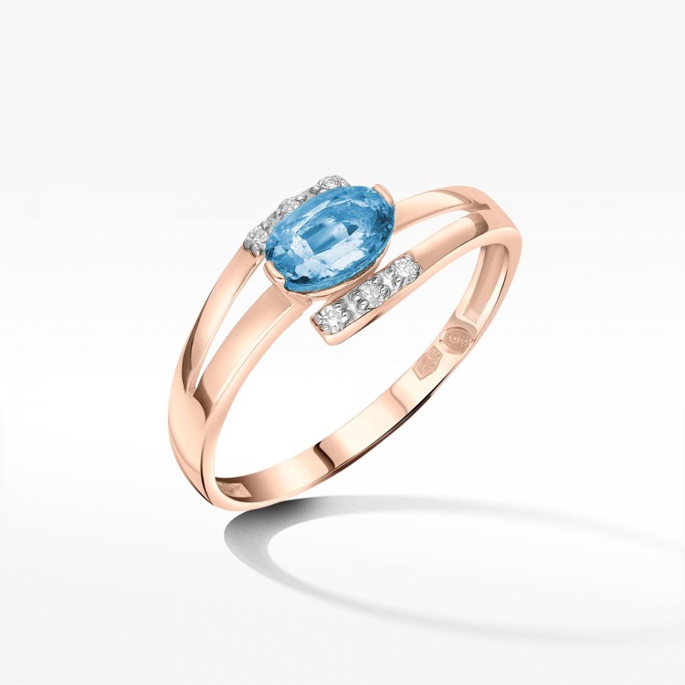 Pierścionek z różowego złota z tanzanitem - próba 585 0,452CT PV-072CT