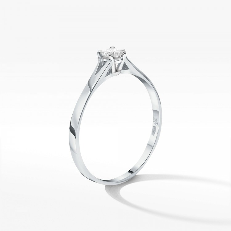 Pierścionek z białego złota z diamentem - próba 585 0,20CT PV-094B