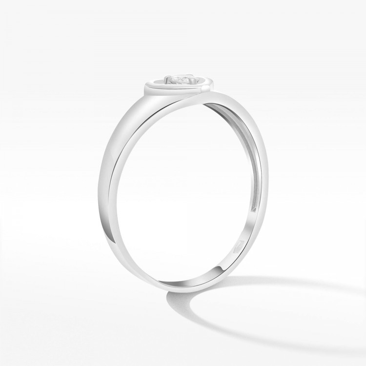 Pierścionek z białego złota z diamentem - próba 585 0,10CT PV-115B