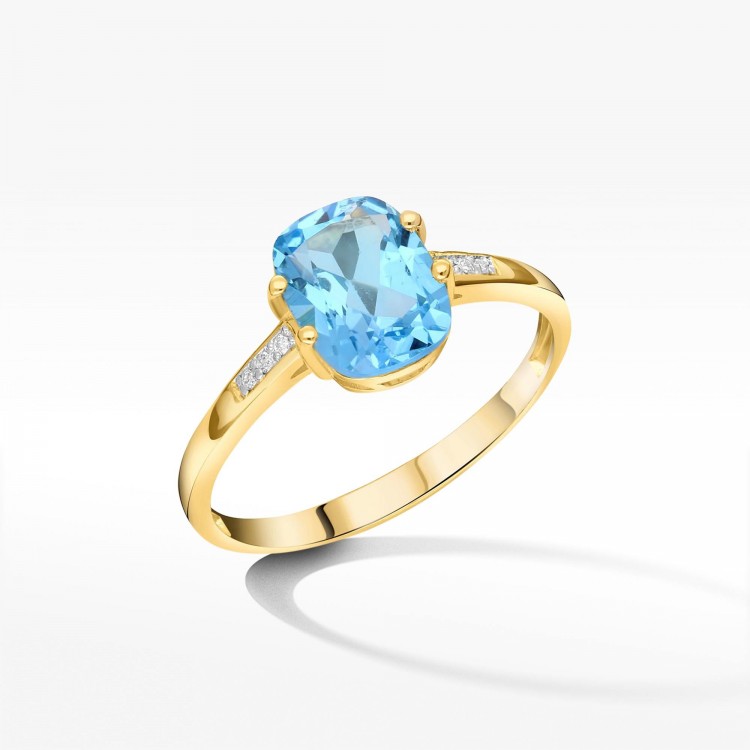 Pierścionek z żółtego złota z topazem Swiss - próba 585 2,43CT PV-137AT