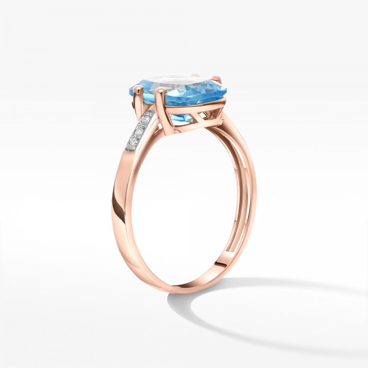 Pierścionek z różowego złota z topazem Swiss - próba 585 2,43CT PV-137CT