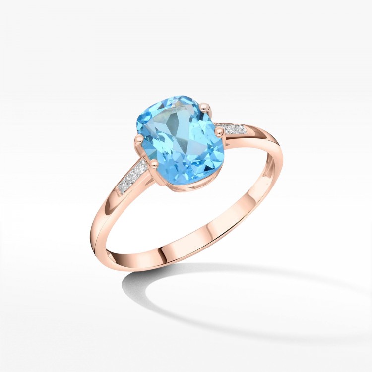 Pierścionek z różowego złota z topazem Swiss - próba 585 2,43CT PV-137CT