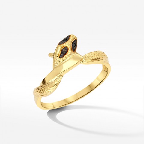 Złoty pierścionek wąż