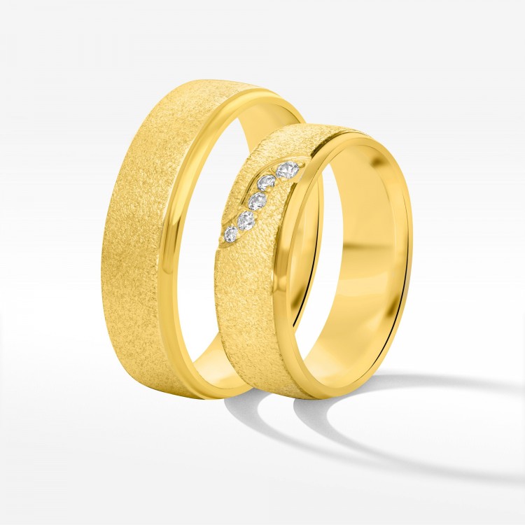 Obrączki ślubne z żółtego złota 6mm półokrągłe