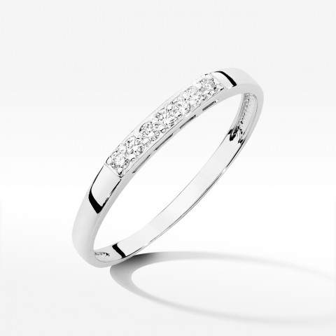 Pierścionek z białego złota z diamentami - próba 585 0,10CT PV-270B