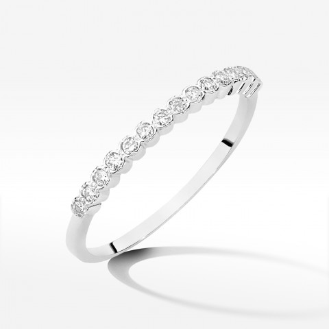 Pierścionek z białego złota z diamentami - próba 585 0,08CT W-635B