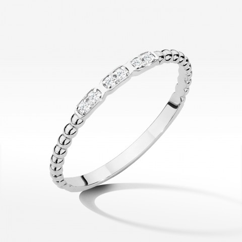 Pierścionek z białego złota z diamentami  - próba 585 0,03CT W-479B