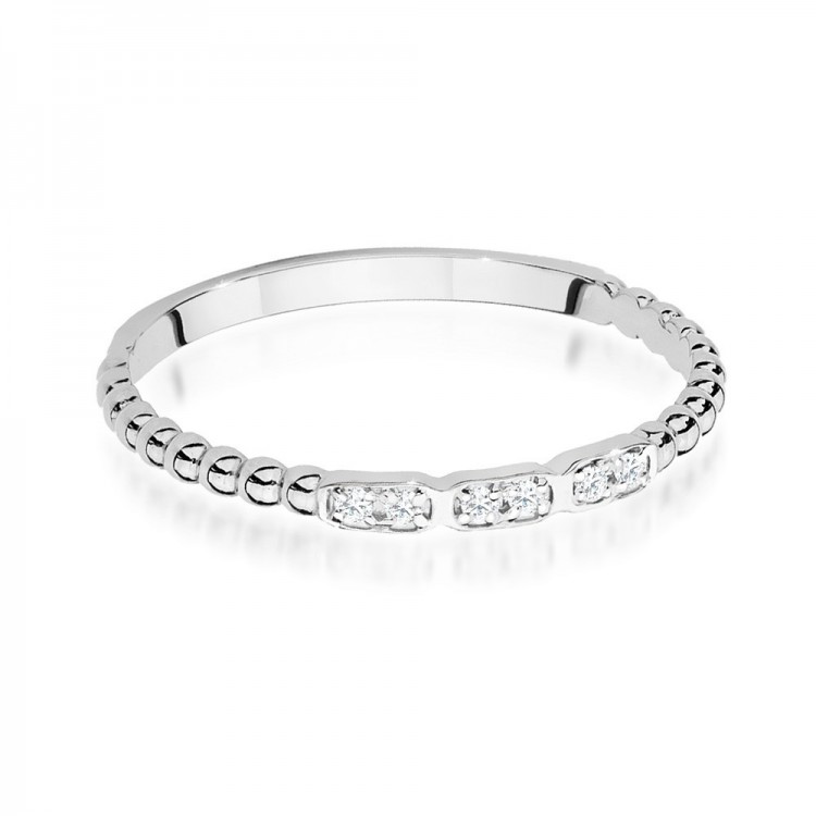 Pierścionek z białego złota z diamentami  - próba 585 0,03CT W-479B