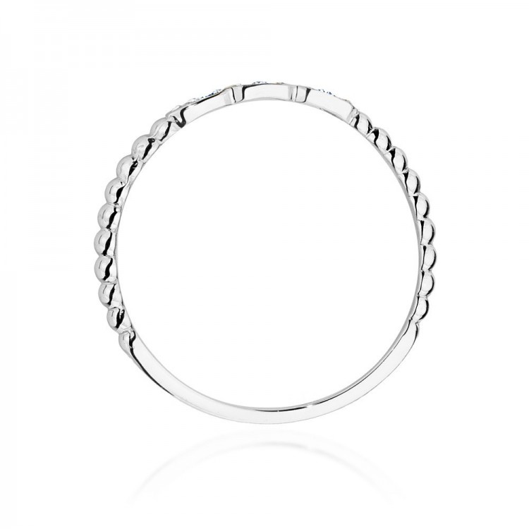 Pierścionek z białego złota z diamentami  - próba 585 0,03CT W-479B