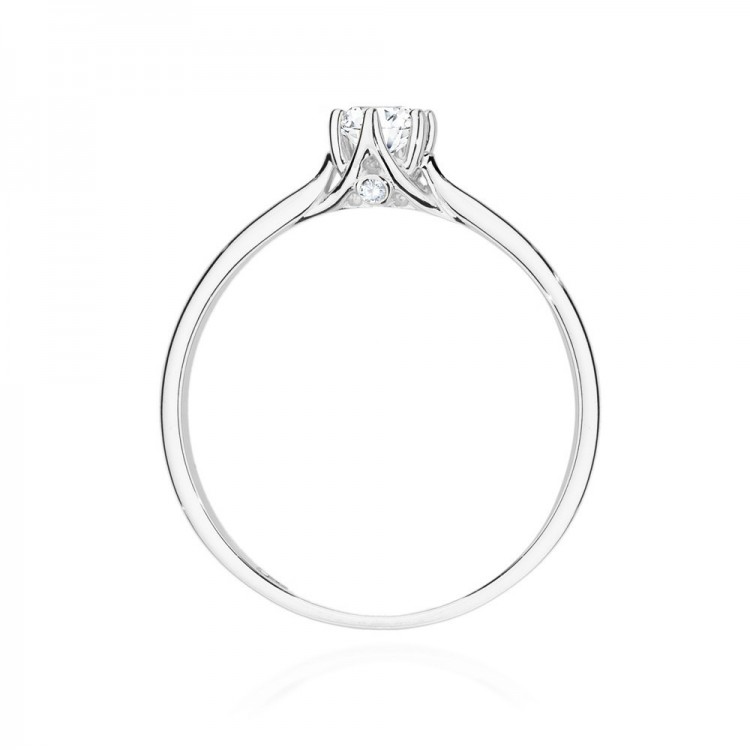 Pierścionek z białego złota z diamentami  - próba 585 0,26CT W-499B 0.26ct