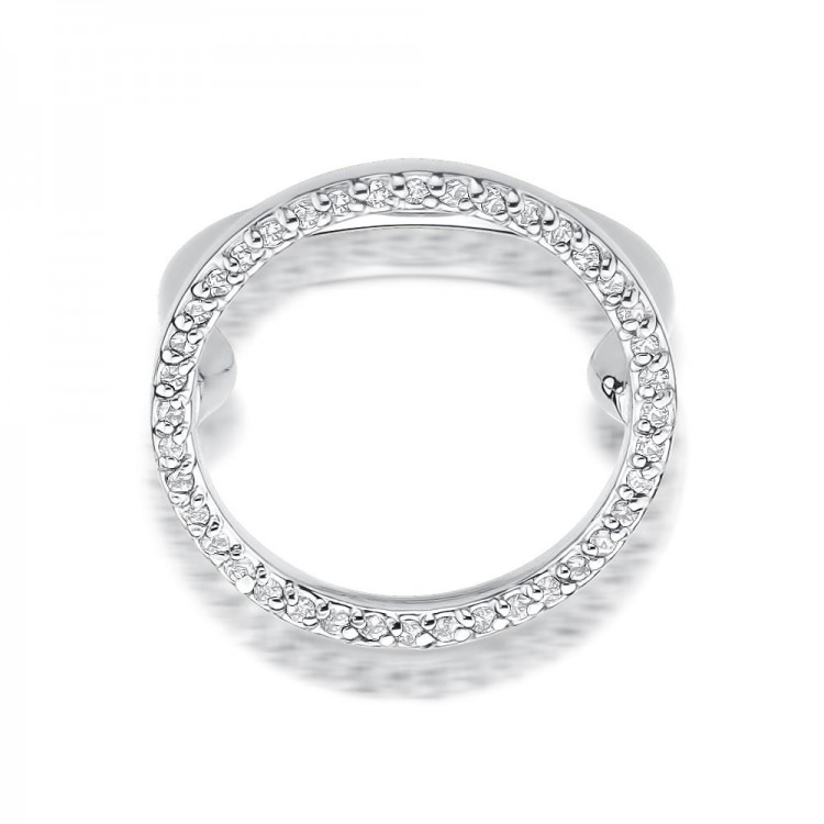 Pierścionek z białego złota z diamentami  - próba 585 0,20CT W-510B