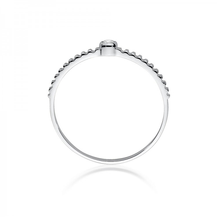 Pierścionek z białego złota z diamentem - próba 585 0,04CT W-512B