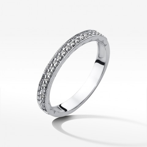 Pierścionek z białego złota z diamentami - próba 585 0,11CT W-521B