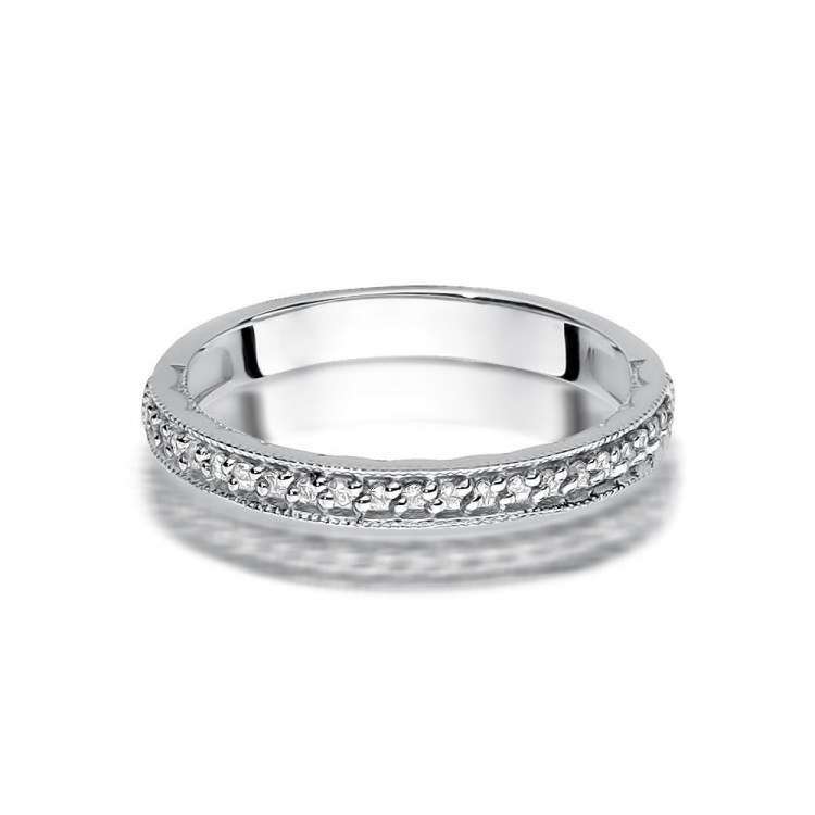 Pierścionek z białego złota z diamentami - próba 585 0,11CT W-521B