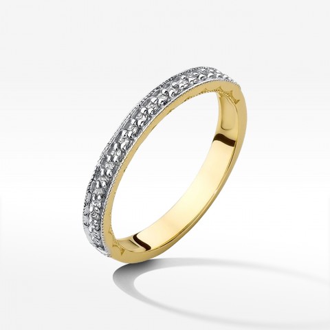 Pierścionek z żółtego złota z diamentami - próba 585 0,11CT W-521A