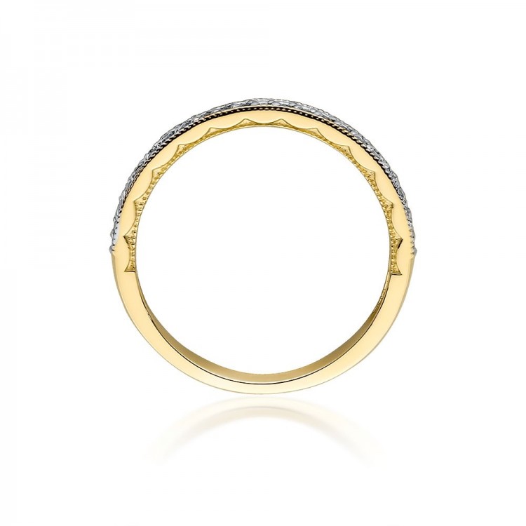 Pierścionek z żółtego złota z diamentami - próba 585 0,11CT W-521A