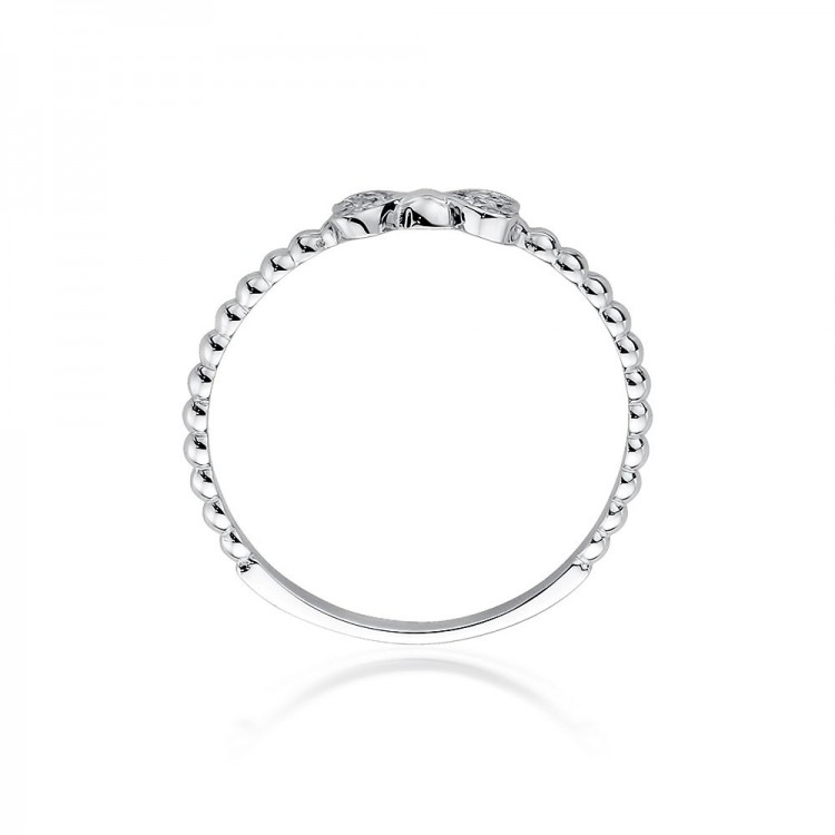 Pierścionek z białego złota z diamentami - próba 585 0,03CT W-523B