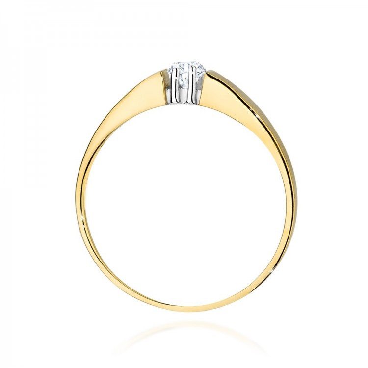 Pierścionek z żółtego złota z diamentem - próba 585 0,08CT W-524A 0,08ct
