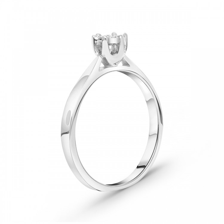 Pierścionek z białego złota z diamentem - próba 585 0,05CT PV-171B