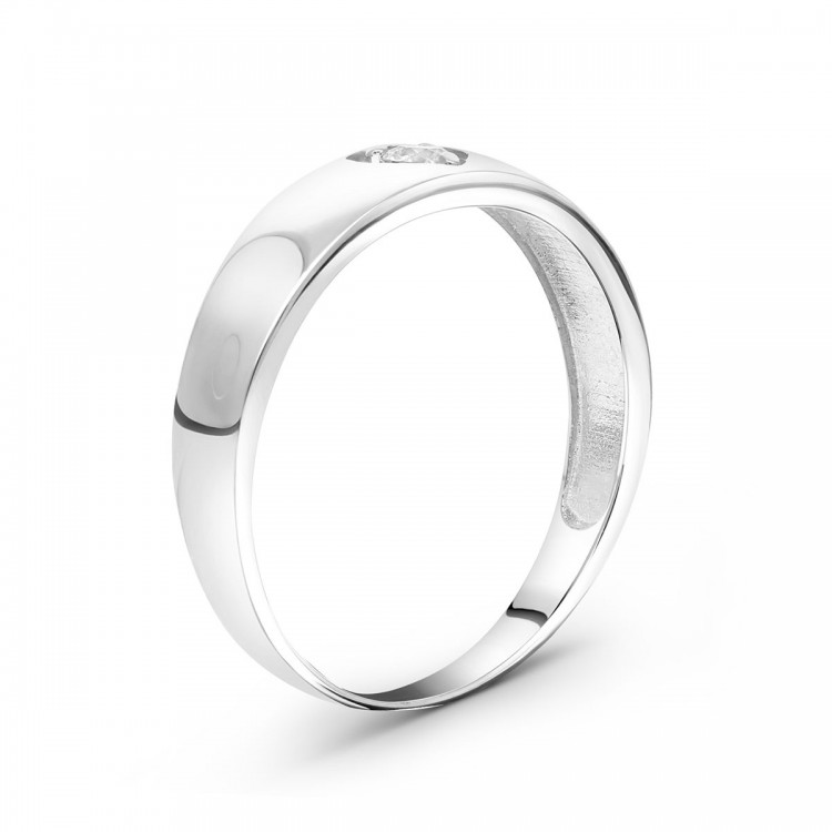 Pierścionek z białego złota z diamentem - próba 585 0,10CT PV-184B