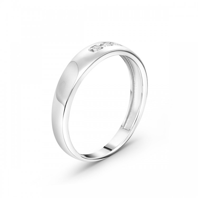 Pierścionek z białego złota z diamentami - próba 585 0,04CT PV-189B