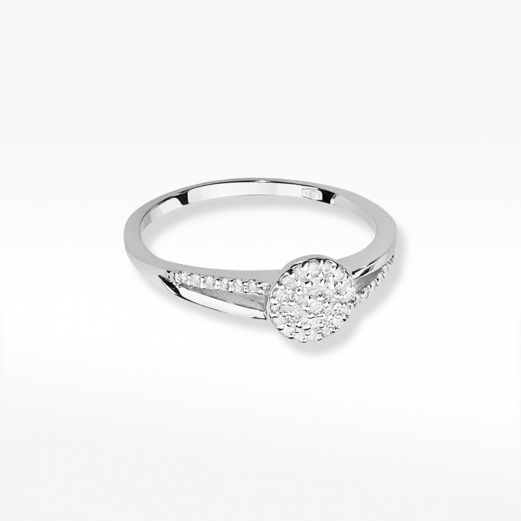 Pierścionek z białego złota z diamentami - próba 585 0,18CT W-437B