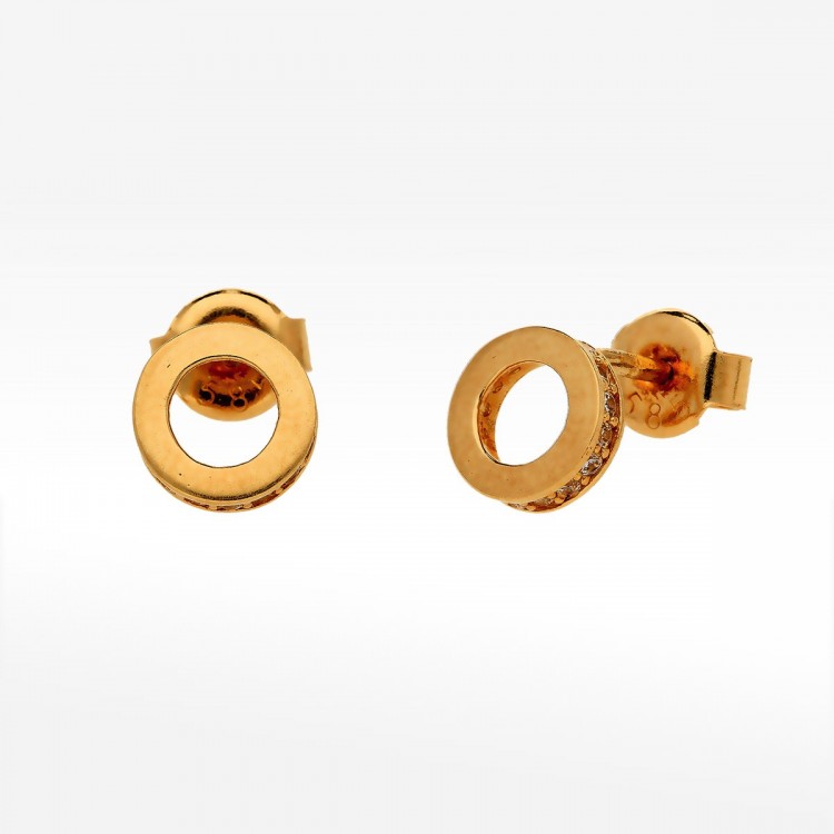 Kolczyki ze złota pierścienie z cyrkoniami