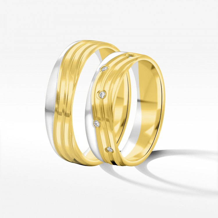 Obrączki ślubne z dwukolorowego złota 5.5mm