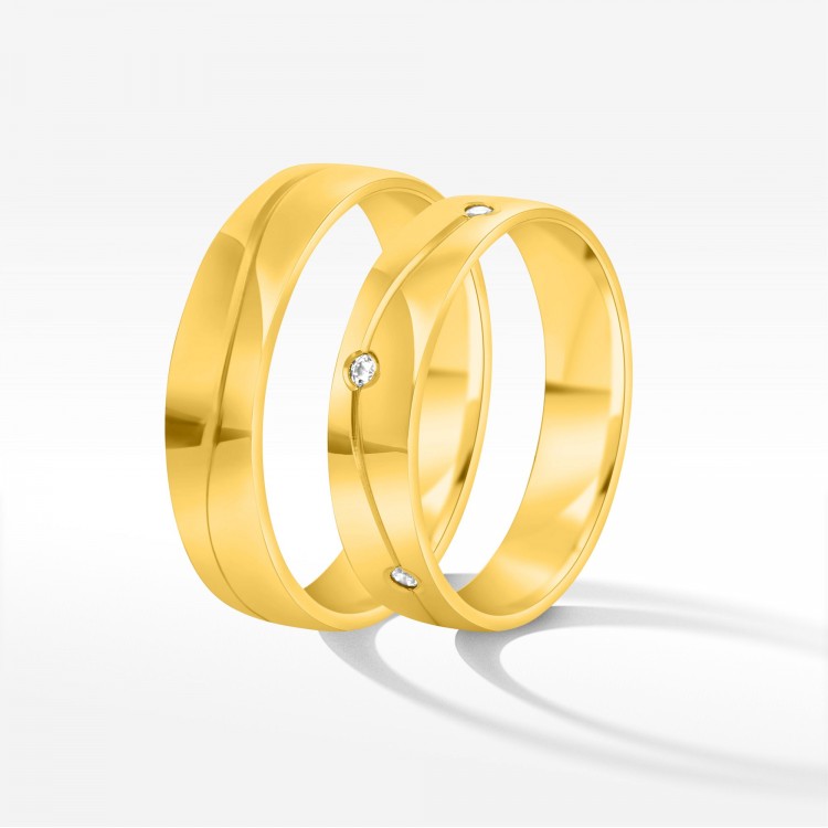 Obrączki ślubne z żółtego złota 4.5mm półokrągłe