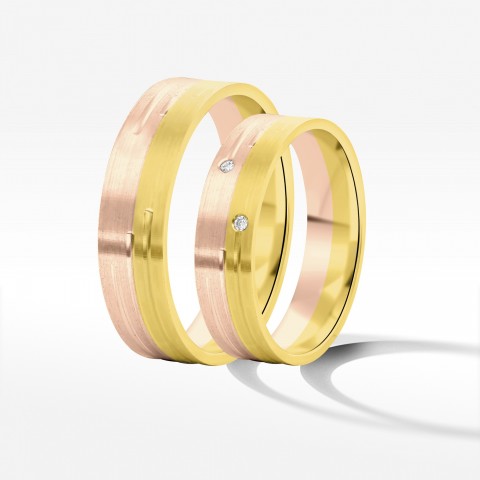 Obrączki ślubne z dwukolorowego złota 5mm