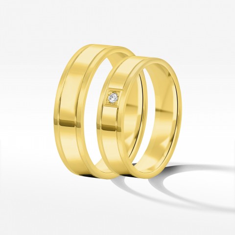 Obrączki ślubne z żółtego złota 5mm