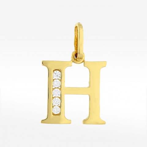 Złota zawieszka literka H